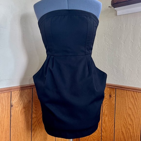 Divided by H&M Little Black Strapless Dress With Pockets - Picture 1 of 7